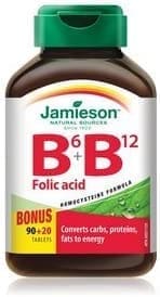 Jamieson B6+B12 And Folic Acid Tablets 110S